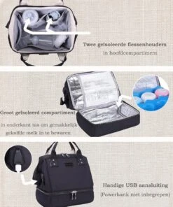 Rose & Ollie Kleine Kolftas Handtas Model Zwart - Koeltas Moedermelk -Winkel Voor Babyproducten 1000x1200 13