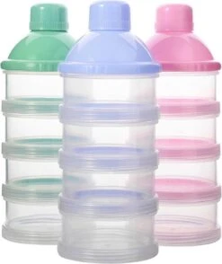 Merkloos Melkpoeder Doseerdoosje - Set Van 2 - BPA Vrij - Blauw - 4 Lagen -Melkpoeder Toren - Babypoeder Bewaarbakje - Reisbox - Dispenser - Poedertoren -Winkel Voor Babyproducten 1009x1200 4