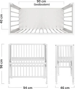 Fillikid Vario Co-Sleeper En Wieg 90 X 40 Cm - Massief Hout - Wit -Winkel Voor Babyproducten 1020x1200 4