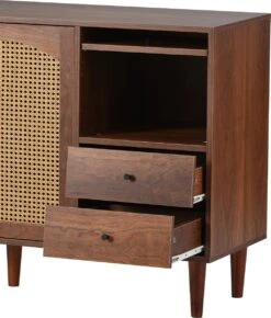 Merax Sideboard Houten Commode - Dressoir Met Rotan Deuren - Bruin -Winkel Voor Babyproducten 1023x1200 6