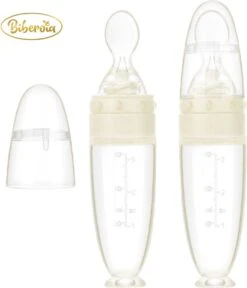 Biberoia® Knijpfles Met Lepel – Baby / Kinderbestek - Kraamcadeau – Babyshower – Wit -Winkel Voor Babyproducten 1029x1200 3