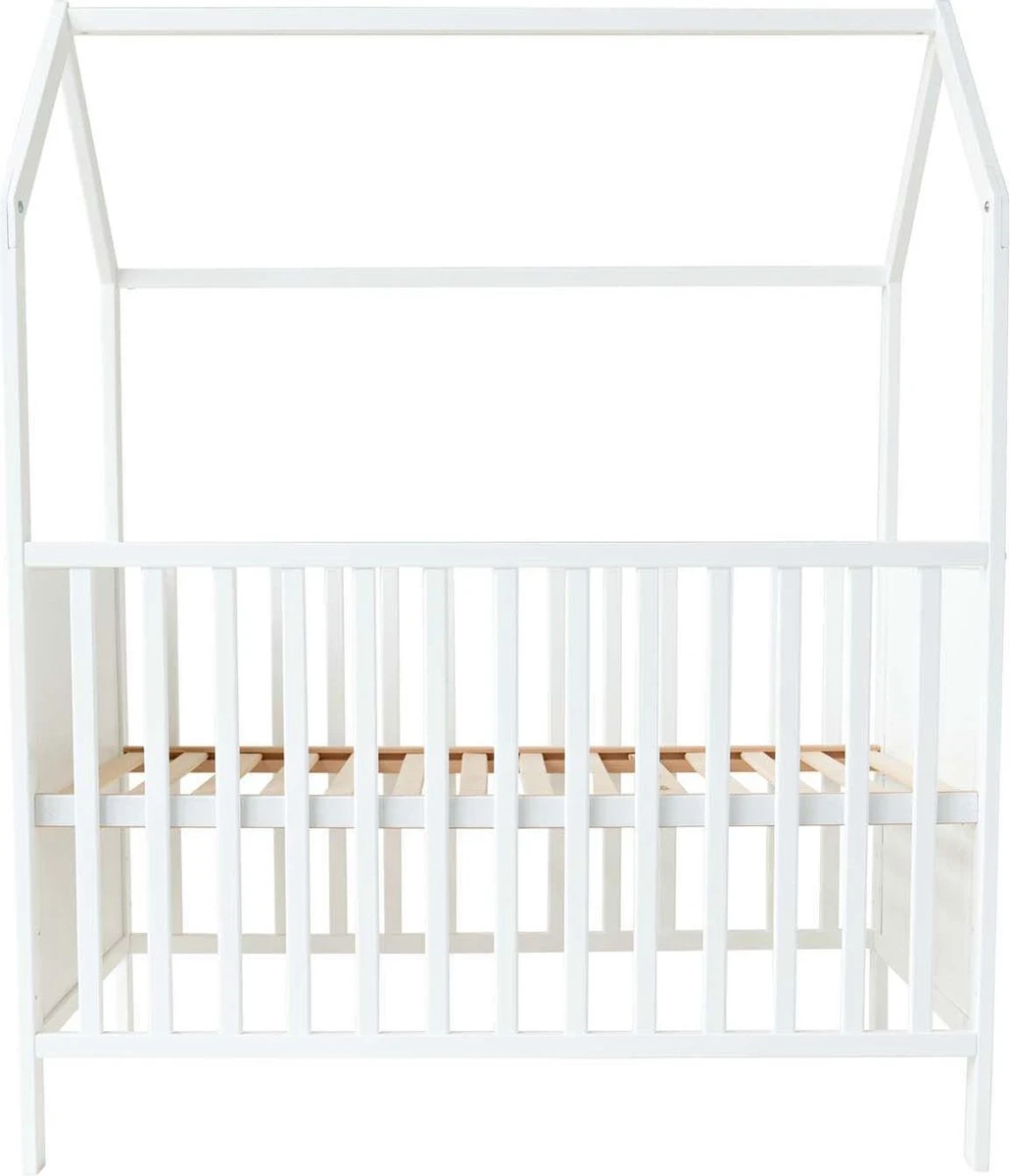 Prénatal Ledikant Huisje - Babykamer Accessoires - Babybed 60 X 120cm - Wit 4 Prénatal Ledikant Huisje - Babykamer Accessoires - Babybed 60 X 120cm - Wit - Afbeelding 2