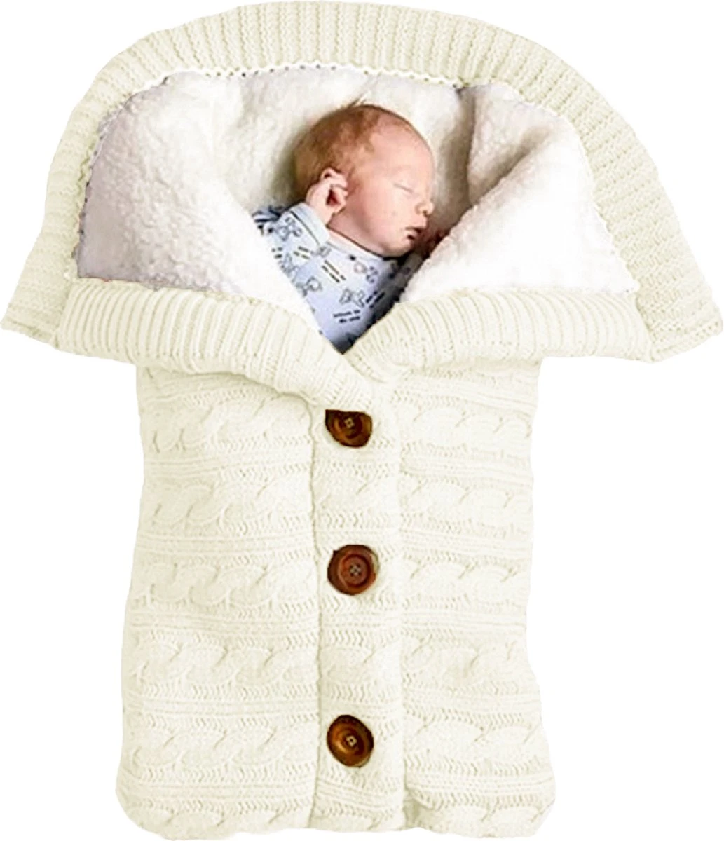 Bebaa® Babyslaapzak Voor Buggy/Kinderwagen 68cm - Babynestje - 0-6 Maanden - Kraamcadeau Voor Newborn - Wit 3 Bebaa® Babyslaapzak Voor Buggy/Kinderwagen 68cm - Babynestje - 0-6 Maanden - Kraamcadeau Voor Newborn - Wit