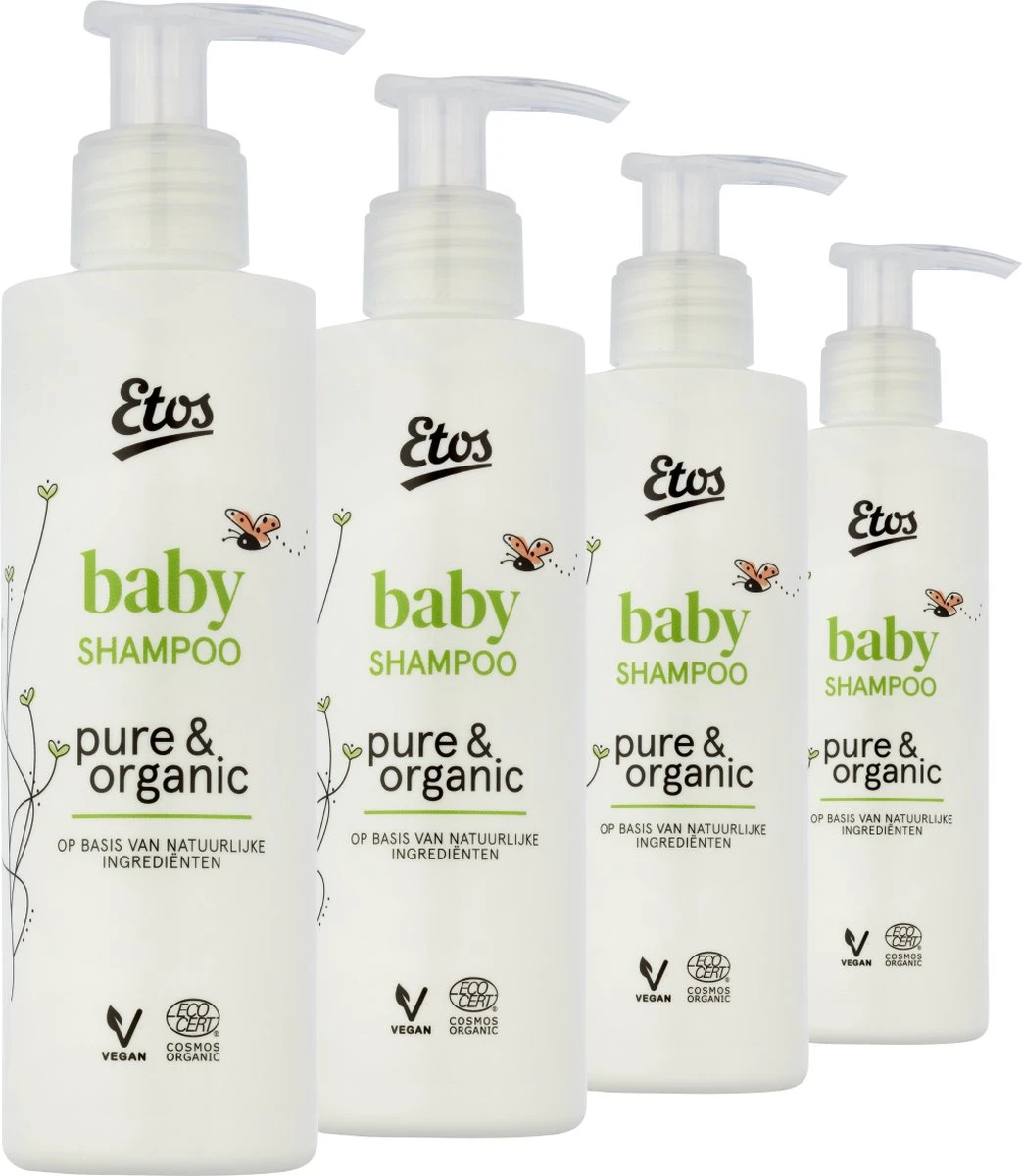 Etos Baby Shampoo - Pure & Organic - Vegan - 4 X 200ML - Voordeelpak 3 Etos Baby Shampoo - Pure & Organic - Vegan - 4 X 200ML - Voordeelpak