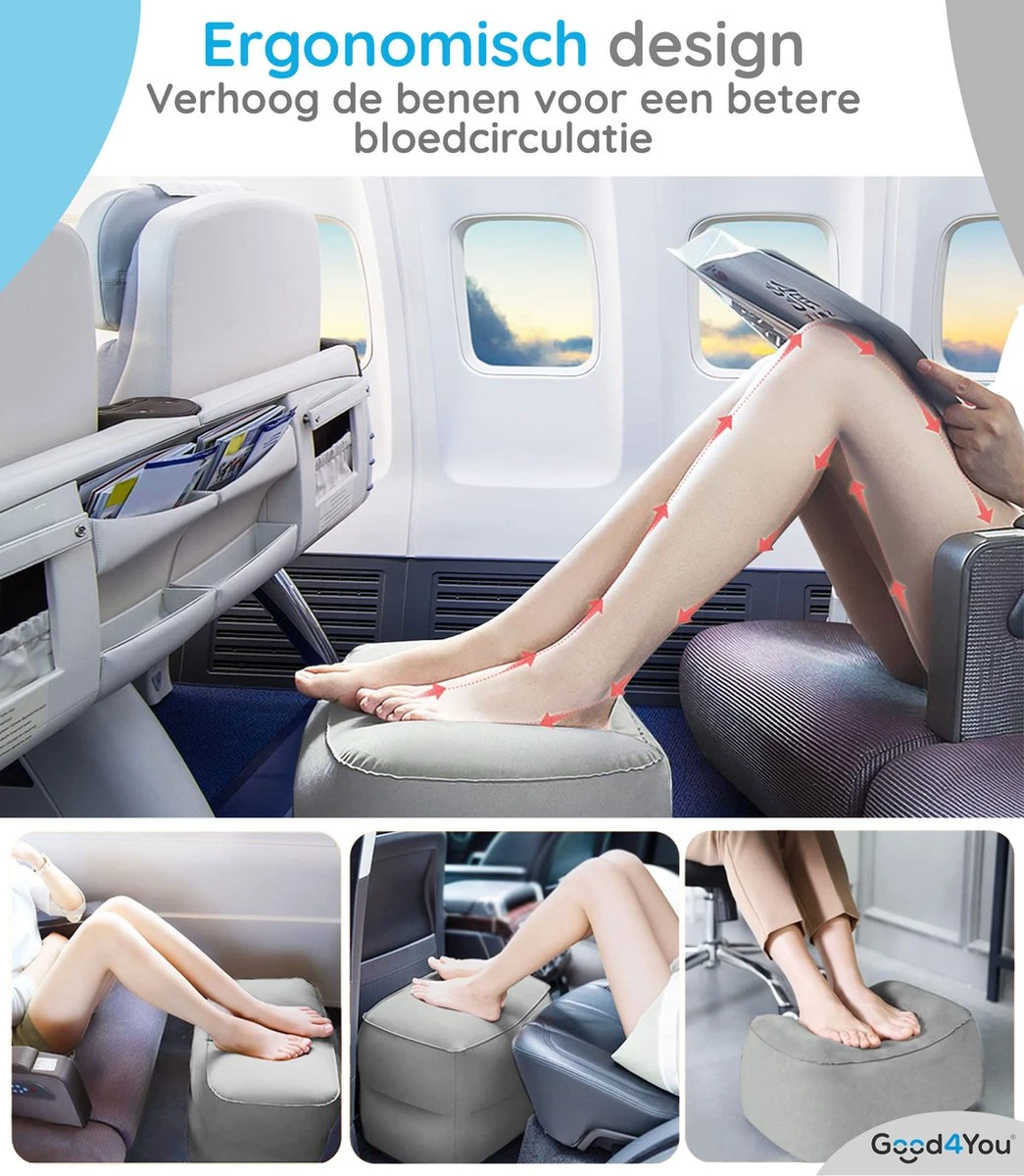 Merkloos Voetensteun | Opblaasbaar | In Alle Hoogtes Verstelbaar | Reiskussen | Vliegtuigbed | Voetensteun | 3 Verschillende Standen | Met Kinderen Reizen | Grijs 5 Merkloos Voetensteun | Opblaasbaar | In Alle Hoogtes Verstelbaar | Reiskussen | Vliegtuigbed | Voetensteun | 3 Verschillende Standen | Met Kinderen Reizen | Grijs - Afbeelding 3