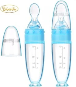 Biberoia® Knijpfles Met Lepel – Drinkfles - Baby / Kinderbestek - Kraamcadeau – Babyshower – Blauw -Winkel Voor Babyproducten 1055x1200 1