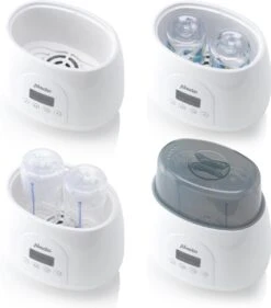 Alecto BW700TWIN - Dubbele Digitale Flessenwarmer 500W Voor Opwarmen, Steriliseren En Ontdooien - Verwarm 2 Flesjes Tegelijkertijd - Inclusief Stoomkap - Wit -Winkel Voor Babyproducten 1056x1200 2