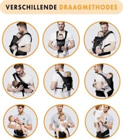 Deryan Pack Luxe Ergonomische Draagzak - Babydrager + Opbergvakjes - Zwart -Winkel Voor Babyproducten 1057x1200 7