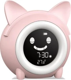 ProSova Slaaptrainer Voor Kinderen - Kinderwekker - Wake Up Light - Nachtlamp - USB Poort - Roze - + Gratis (E)-Slaapboek