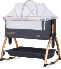 Co-sleeper Baby Boss Raven Zwart Chipolino Wieg Met Wielen