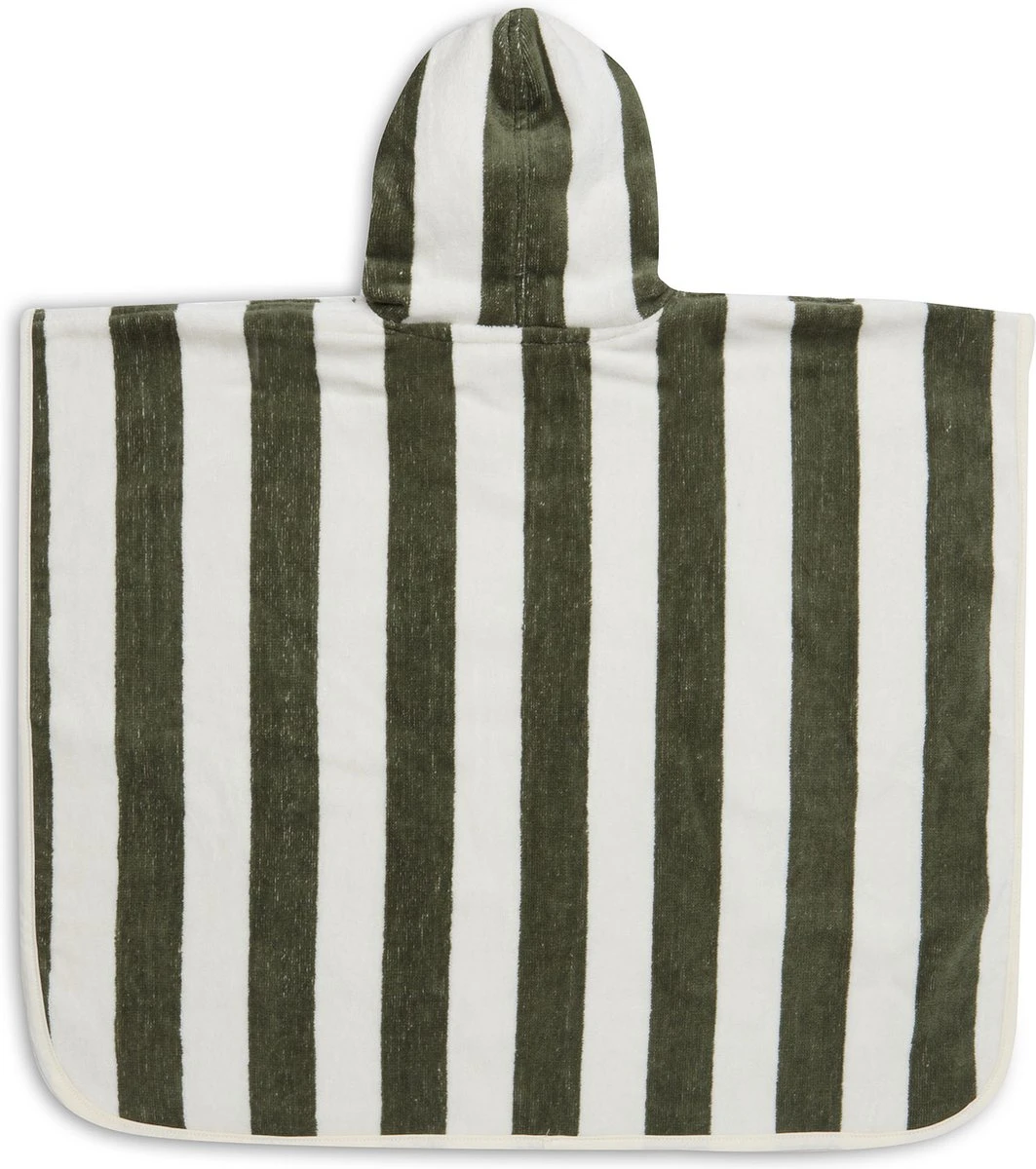 Jollein Badponcho Stripe Terry - Leaf Green - GOTS 5 Jollein Badponcho Stripe Terry - Leaf Green - GOTS - Afbeelding 3