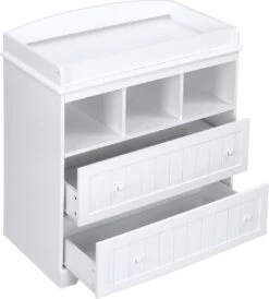 GoodVibes - Baby Commode Met 2 Ruime Lades En 3 Compartimenten - 50 X 93.5 X 88 Cm (DxBxH) - Wit -Winkel Voor Babyproducten 1081x1200