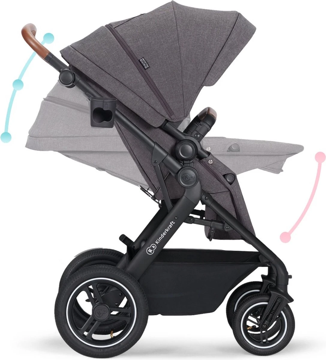 Kinderkraft B-Tour Ash Grey 3-in-1 Combi Kinderwagen Incl. Autostoel KSBTOU00DGR3000 16 Kinderkraft B-Tour Ash Grey 3-in-1 Combi Kinderwagen Incl. Autostoel KSBTOU00DGR3000 - Afbeelding 14