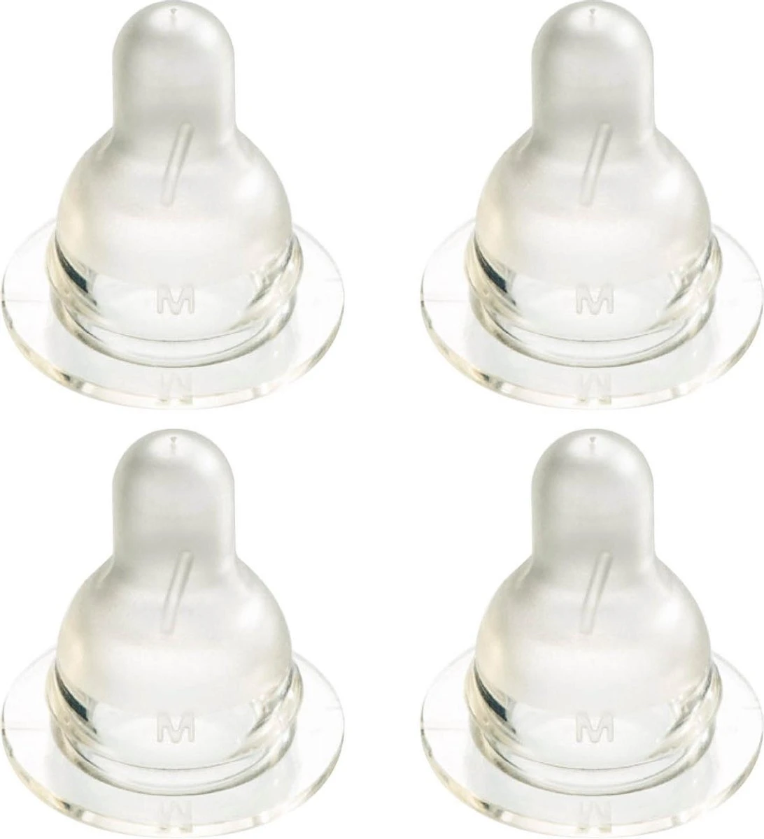 Difrax Flessenspeen Natural - Medium - 4 Stuks 3 Difrax Flessenspeen Natural - Medium - 4 Stuks