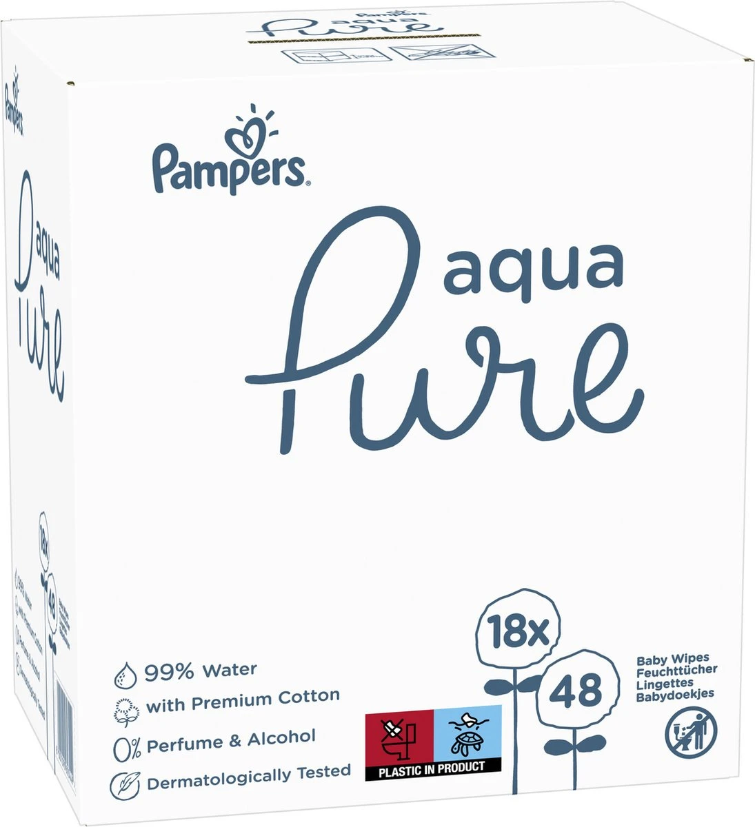 Pampers® Pampers - Aqua Pure - Billendoekjes - 1728 Doekjes - 36 X 48 10 Pampers® Pampers - Aqua Pure - Billendoekjes - 1728 Doekjes - 36 X 48 - Afbeelding 8