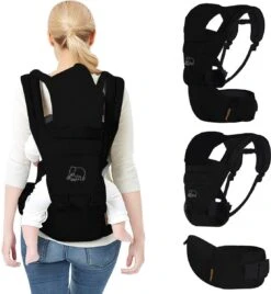 Deryan Pack Luxe Ergonomische Draagzak - Babydrager + Opbergvakjes - Zwart -Winkel Voor Babyproducten 1105x1200 5