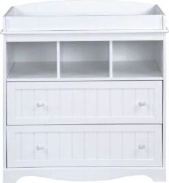 GoodVibes - Baby Commode Met 2 Ruime Lades En 3 Compartimenten - 50 X 93.5 X 88 Cm (DxBxH) - Wit -Winkel Voor Babyproducten 1109x1200 1