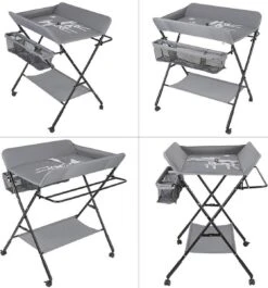 Kari Verschoontafel Baby Opvouwbaar En Draagbaar- In Hoogte Verstelbaar - Luiertafel - Verzorgingstafel - Giraffe Patroon (Grijs) -Winkel Voor Babyproducten 1117x1200 2