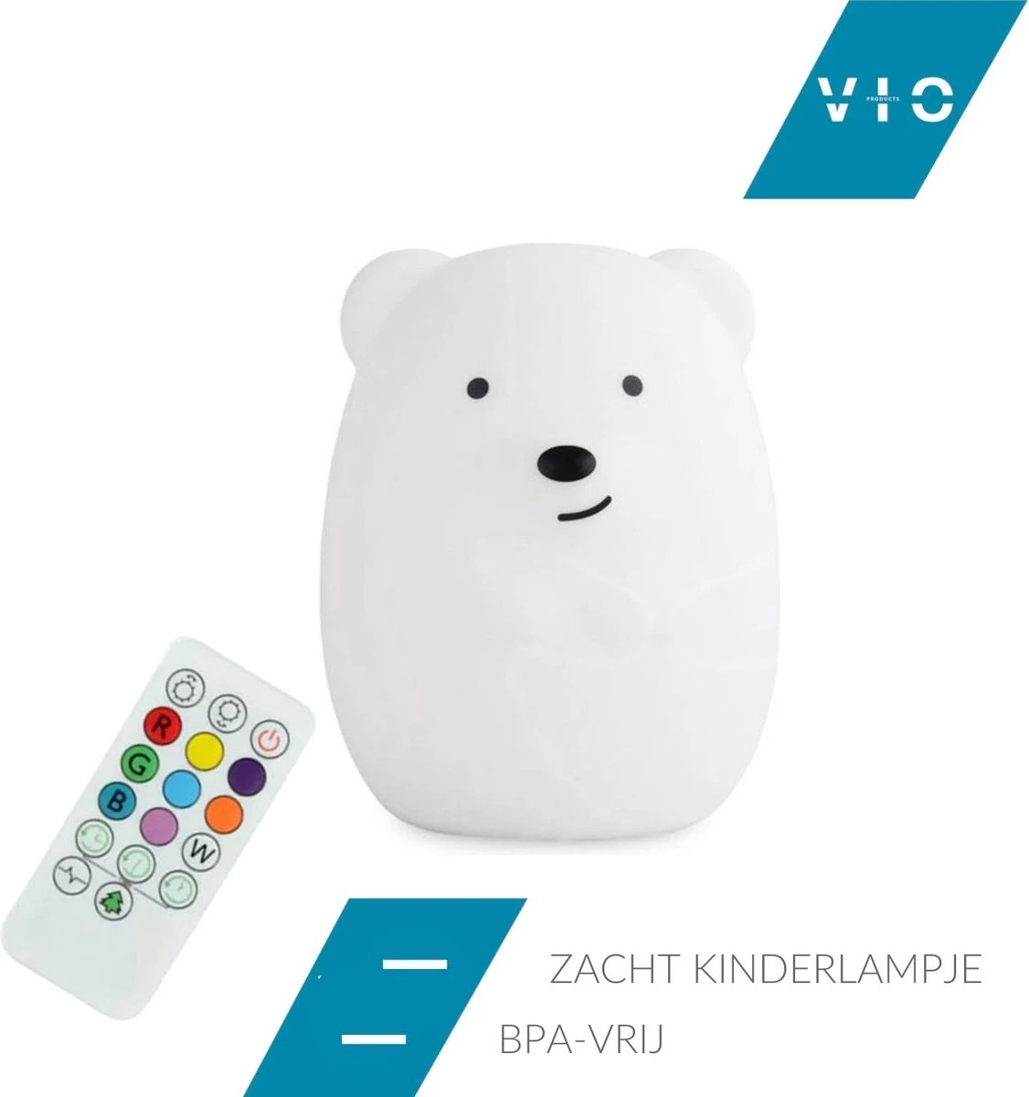 Merkloos VIO Products - Nachtlampje Beer - Zacht Kinderlampje - 8 LED Kleuren Kinderkamer - Dimbaar - BPA Vrij - Kindvriendelijk - Milieuvriendelijk - Baby Cadeau 4 Merkloos VIO Products - Nachtlampje Beer - Zacht Kinderlampje - 8 LED Kleuren Kinderkamer - Dimbaar - BPA Vrij - Kindvriendelijk - Milieuvriendelijk - Baby Cadeau - Afbeelding 2