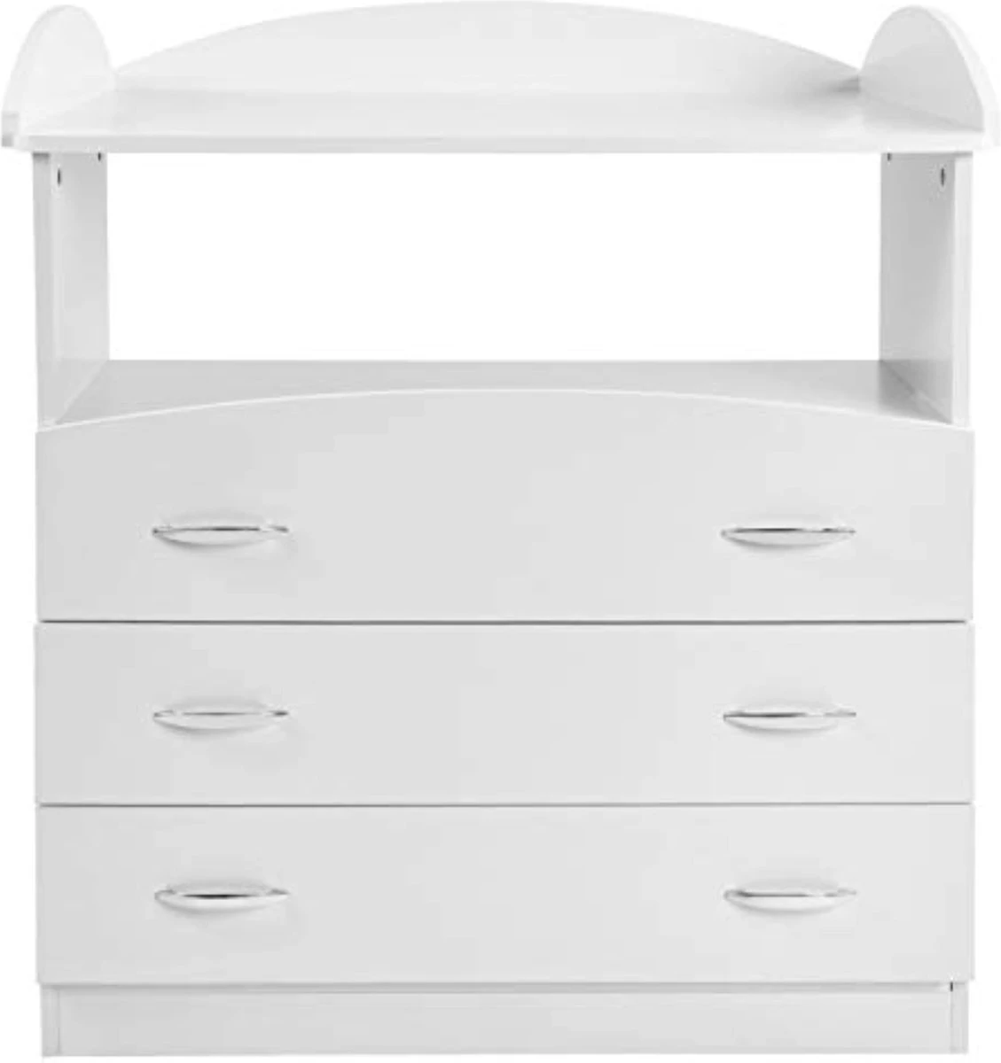 GoodVibes - Ruime Babycommode Met 3 Grote Laden En Compartiment - 85x71x96 Cm - Wit 6 GoodVibes - Ruime Babycommode Met 3 Grote Laden En Compartiment - 85x71x96 Cm - Wit - Afbeelding 4