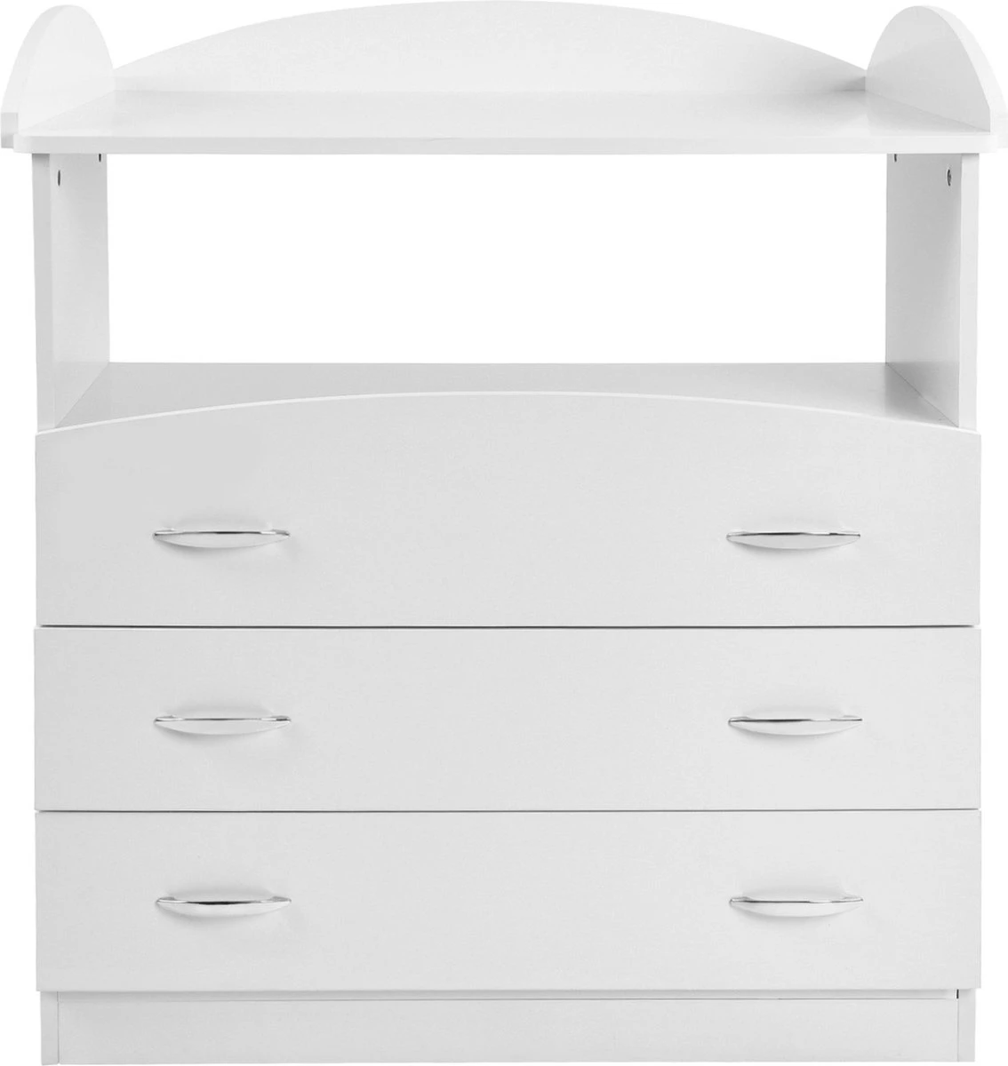 GoodVibes - Ruime Babycommode Met 3 Grote Laden En Compartiment - 85x71x96 Cm - Wit 3 GoodVibes - Ruime Babycommode Met 3 Grote Laden En Compartiment - 85x71x96 Cm - Wit