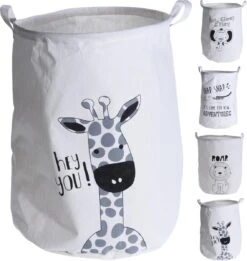 Wasmand - Opbergmand Kinderen - Speelgoedmand - Mand - Opvouwbaar - Dier Hond - 40XH50 Cm - Giraf - Olifant - Krokodil - Tijger