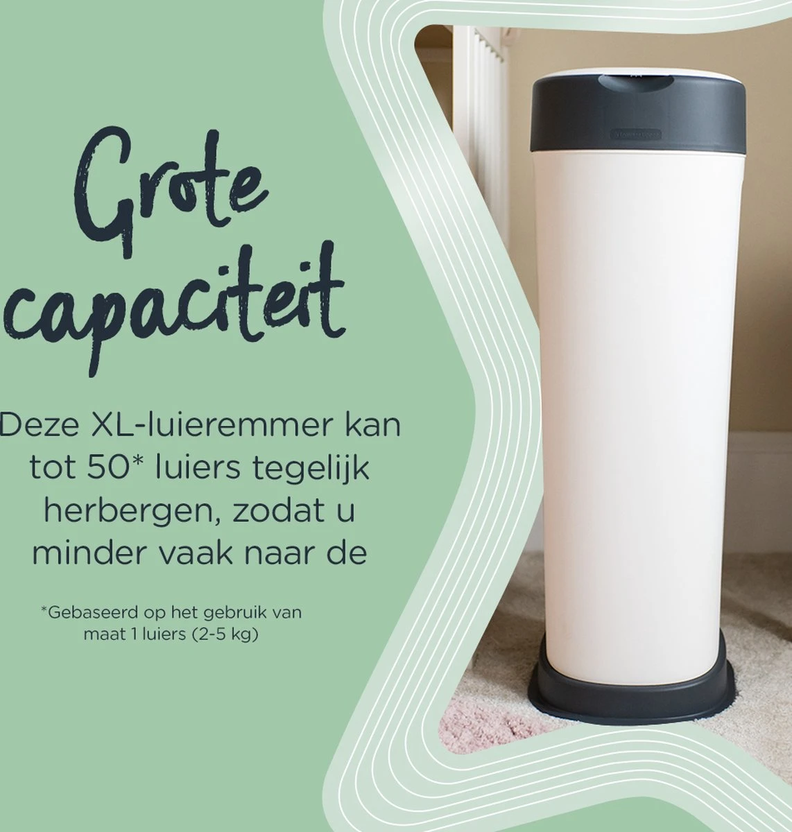 Tommee Tippee Twist & Click XL-luieremmer - Voor Maximaal 60 Luiers - Milieuvriendelijker Systeem - 1 Navulcassette - Duurzaam Geproduceerde Antibacteriële GREENFILM 7 Tommee Tippee Twist & Click XL-luieremmer - Voor Maximaal 60 Luiers - Milieuvriendelijker Systeem - 1 Navulcassette - Duurzaam Geproduceerde Antibacteriële GREENFILM - Afbeelding 5
