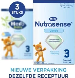 Hero Nutrasense Peutermelk Classic 3 (1+ Jaar) - 3 X 700gr - Met Melkvet - Palmolie Vrij (Voorheen Hero Baby Classic 3)