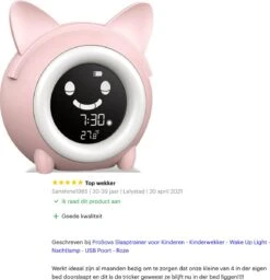 ProSova Slaaptrainer Voor Kinderen - Kinderwekker - Wake Up Light - Nachtlamp - USB Poort - Roze - + Gratis (E)-Slaapboek -Winkel Voor Babyproducten 1160x1200 6
