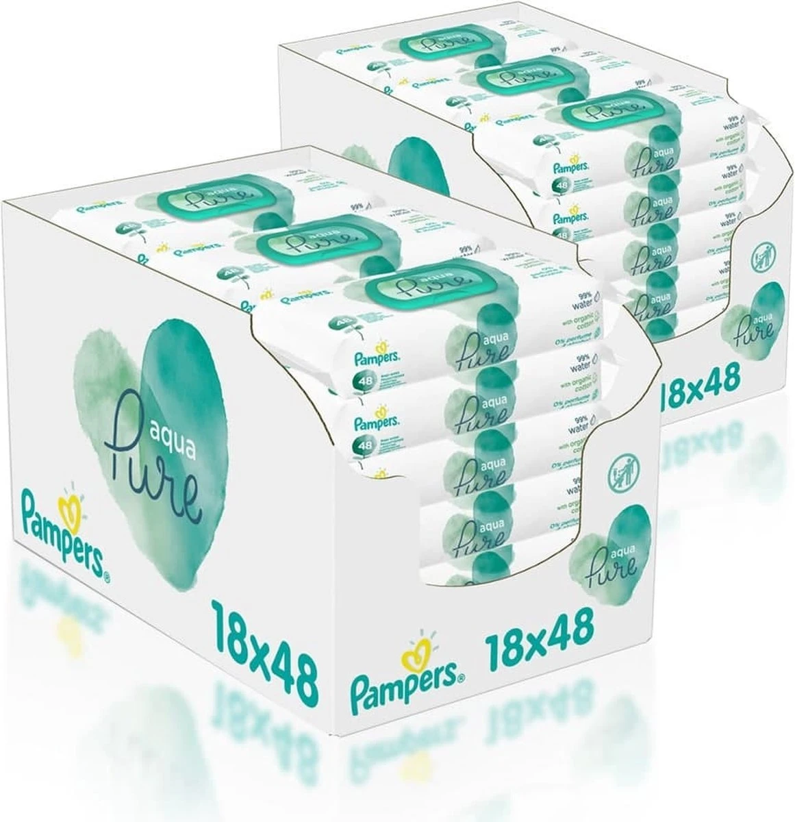 Pampers® Pampers - Aqua Pure - Billendoekjes - 1728 Doekjes - 36 X 48 3 Pampers® Pampers - Aqua Pure - Billendoekjes - 1728 Doekjes - 36 X 48