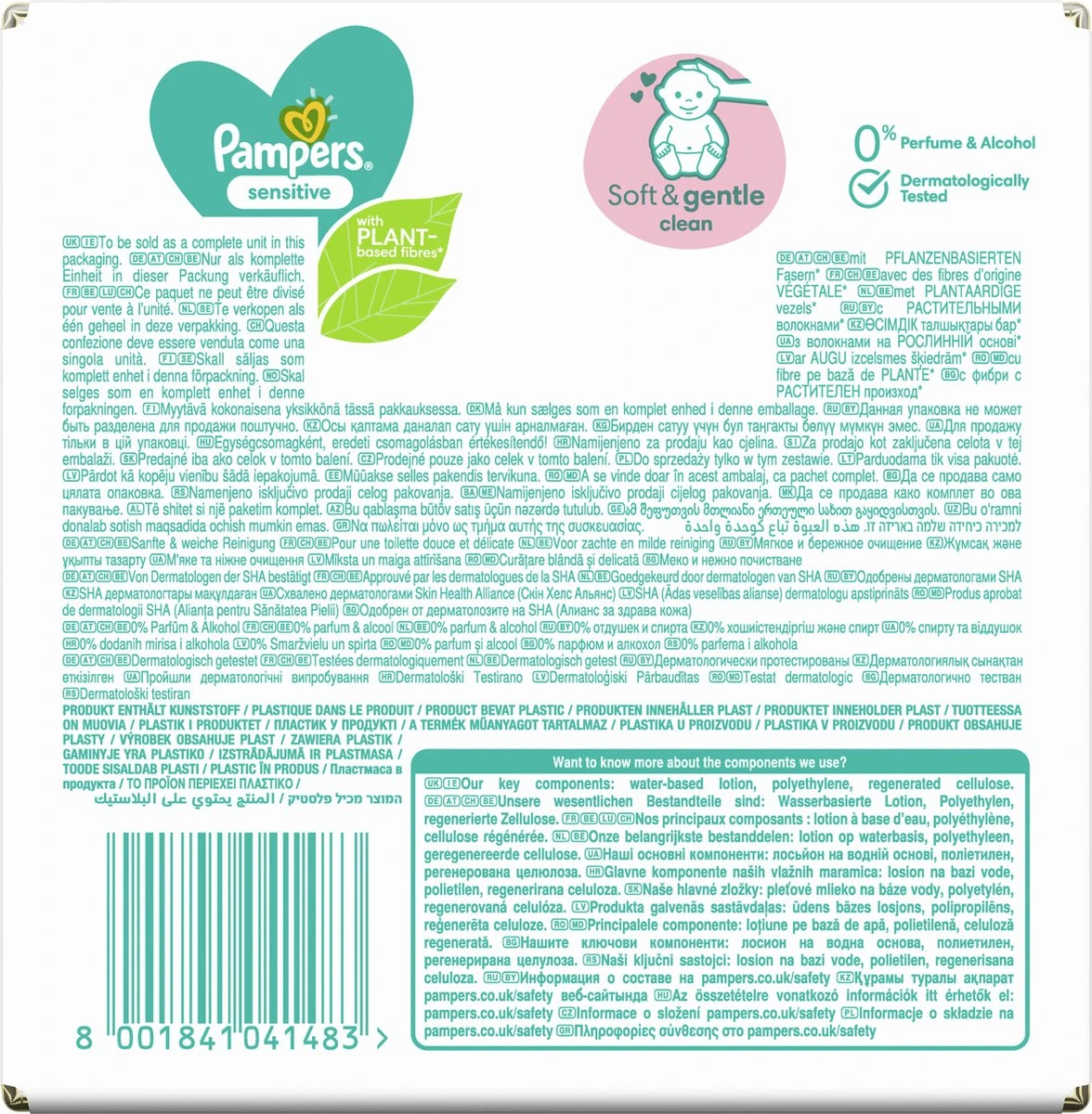 Pampers® Pampers - Billendoekjes Sensitive Navulpak - 624 Doekjes 13 Pampers® Pampers - Billendoekjes Sensitive Navulpak - 624 Doekjes - Afbeelding 11