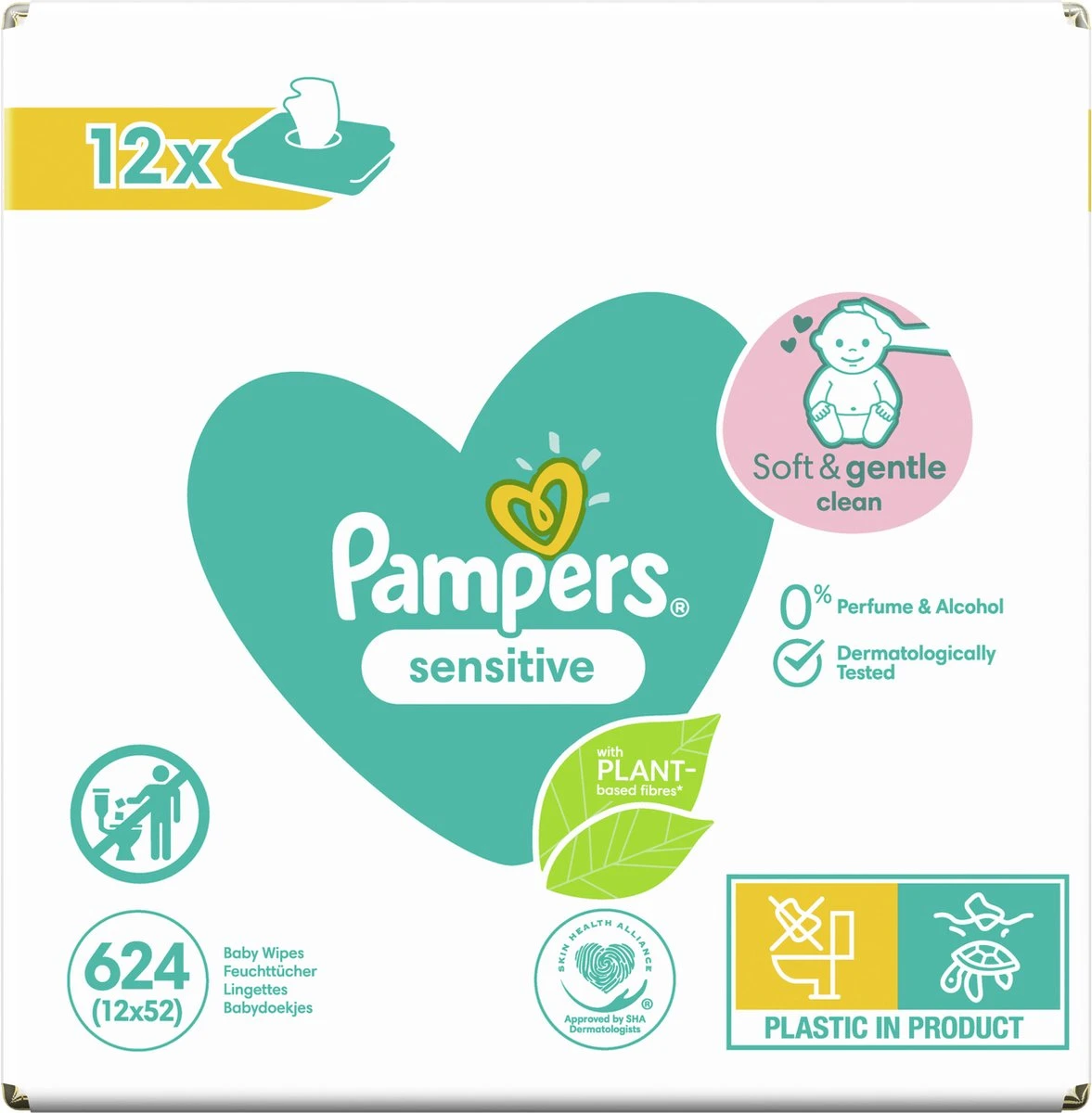 Pampers® Pampers - Billendoekjes Sensitive Navulpak - 624 Doekjes 12 Pampers® Pampers - Billendoekjes Sensitive Navulpak - 624 Doekjes - Afbeelding 10