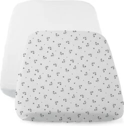Chicco - Set Van 2 Hoeslakens Wit Pandabeerpatroon - Voor Next2Me Wieg