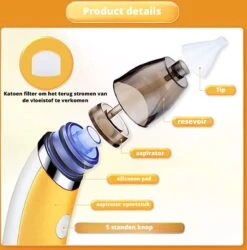 Premium Elektrische Oplaadbare Neus Reiniger Voor Baby En Kinderen - Inclusief Oplader, Handleiding En Batterijen - Hygiënische Neusreiniger - Baby Aspirator - Neuszuiger - Baby Neuspompje - Toetenveger - Baby Neusreiniger - Geel - Neusspoeler -Winkel Voor Babyproducten 1187x1200 1