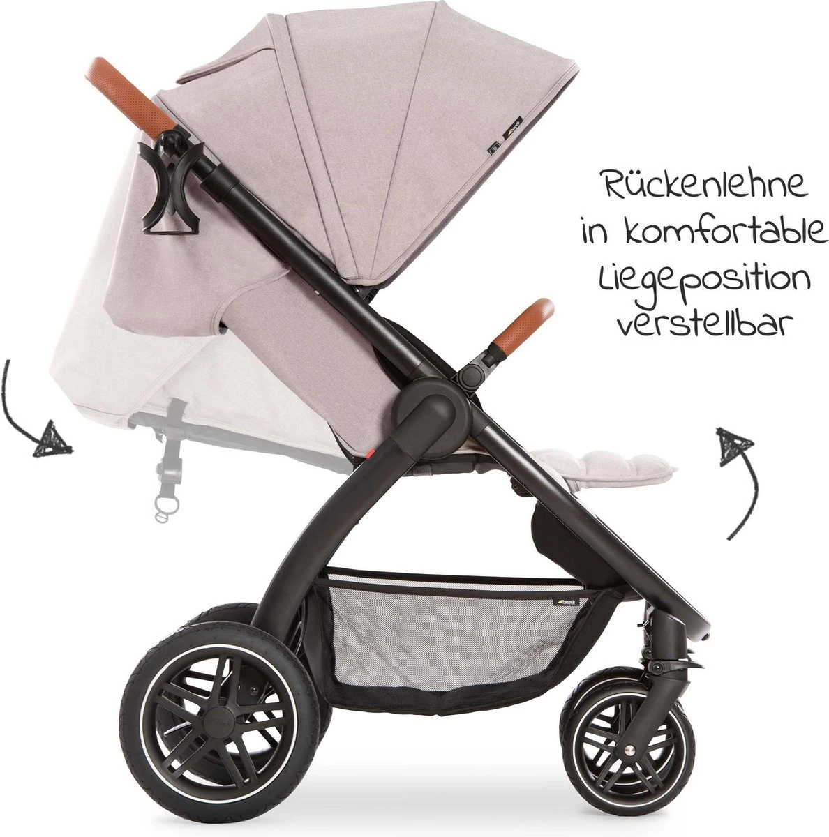 Hauck UpTown Buggy - Met één Hand Opvouwbaar - Beige 8 Hauck UpTown Buggy - Met één Hand Opvouwbaar - Beige - Afbeelding 6