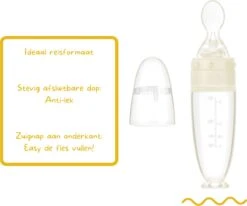 Biberoia® Knijpfles Met Lepel – Baby / Kinderbestek - Kraamcadeau – Babyshower – Wit -Winkel Voor Babyproducten 1200x1003 4