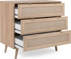 Commode 3 Tiroirs L80 Cm - Impression Rotin - Bali 33 Commode 3 Tiroirs L80 Cm - Impression Rotin - Bali -Winkel Voor Babyproducten 1200x1007 1