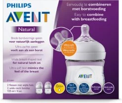 Philips Avent Natural Babyfles – SCF030/27 Babyfles (0m+) Voor Langzame Toevoer – 2 Stuks -Winkel Voor Babyproducten 1200x1012 5