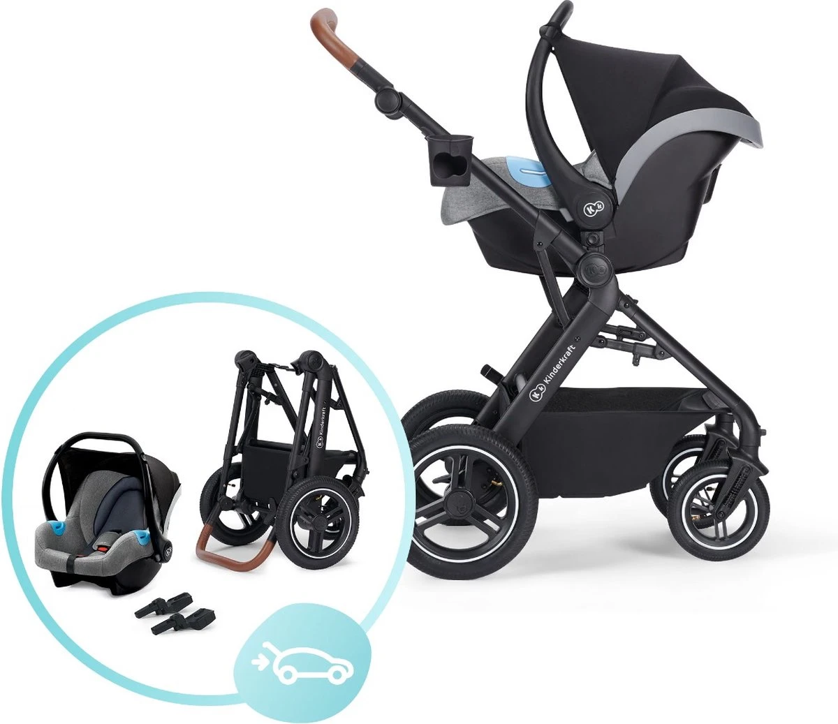 Kinderkraft B-Tour Ash Grey 3-in-1 Combi Kinderwagen Incl. Autostoel KSBTOU00DGR3000 13 Kinderkraft B-Tour Ash Grey 3-in-1 Combi Kinderwagen Incl. Autostoel KSBTOU00DGR3000 - Afbeelding 11