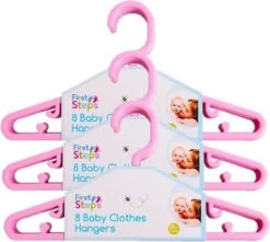 FIRST STEPS - 24 Kledinghangers Voor Baby En Kind - Roze