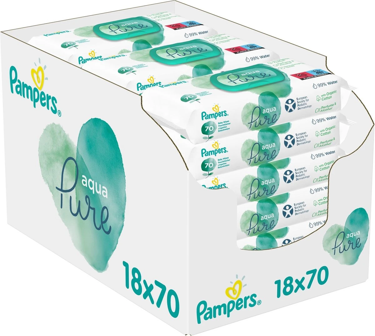 Pampers® Pampers Aqua Pure Billendoekjes – 1260 Doekjes 12 Pampers® Pampers Aqua Pure Billendoekjes – 1260 Doekjes - Afbeelding 10