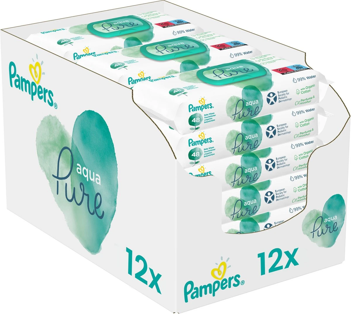 Pampers® Pampers - Aqua Pure - Billendoekjes - 576 Doekjes - 12 X 48 3 Pampers® Pampers - Aqua Pure - Billendoekjes - 576 Doekjes - 12 X 48
