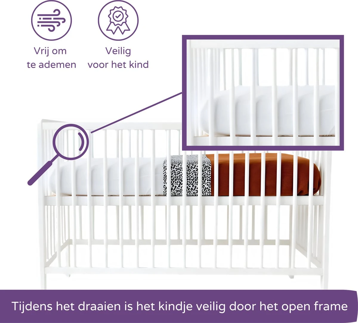 Prénatal Basis Ledikant - Babybed - Wit Hout - 60x120cm 7 Prénatal Basis Ledikant - Babybed - Wit Hout - 60x120cm - Afbeelding 5