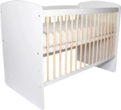 MamaLoes Karolina Ledikant - 60 X 120 Cm - Wit/Naturel - Verstelbare Bodem