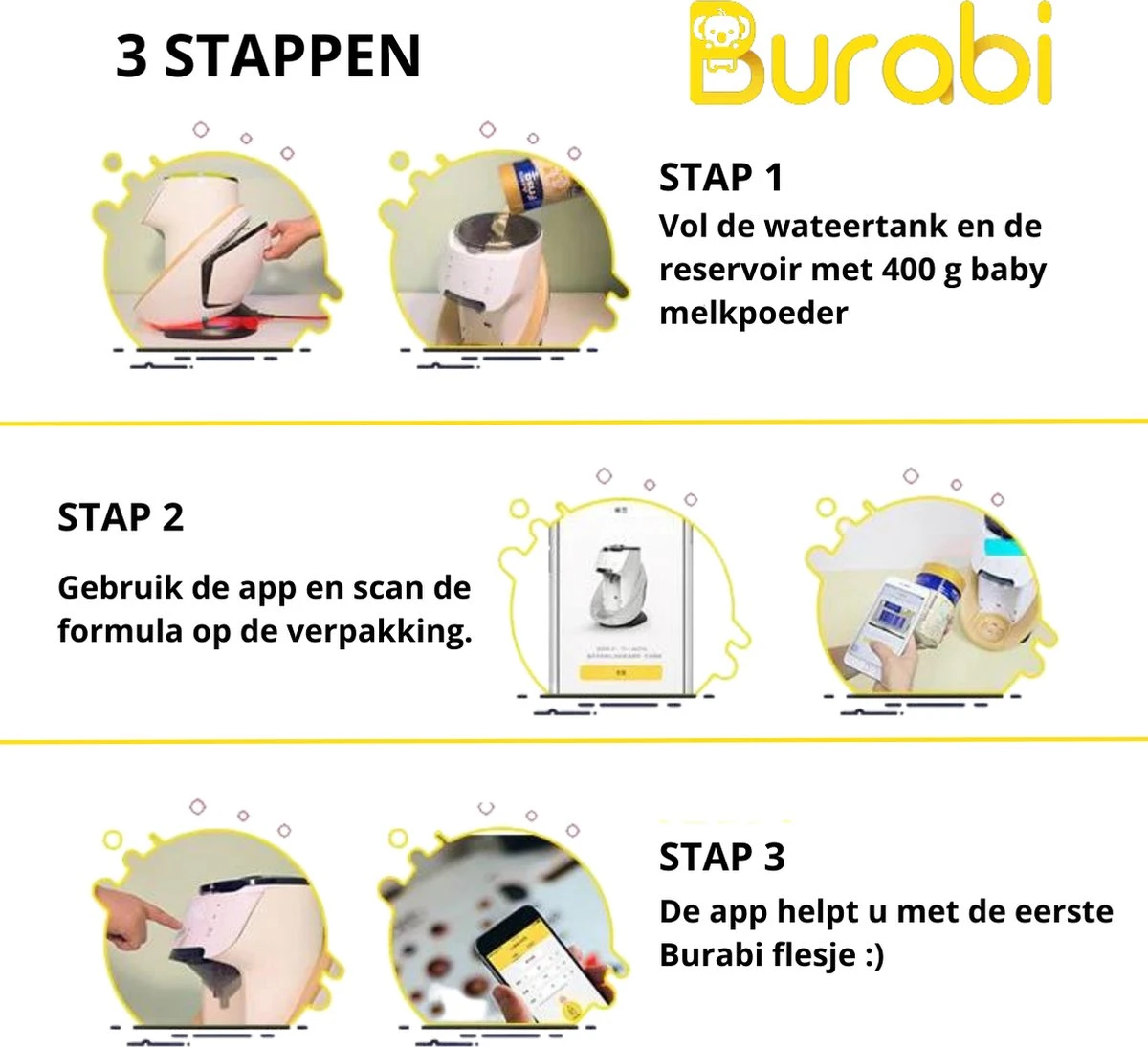 BURABI Automatische Baby Fles Maker | Fles Voeding Apparaat | Baby Senseo | Met App | Baby Verzorging | Baby Melk | Fles Bereiding | Babymelk | Baby Voeding 13 BURABI Automatische Baby Fles Maker | Fles Voeding Apparaat | Baby Senseo | Met App | Baby Verzorging | Baby Melk | Fles Bereiding | Babymelk | Baby Voeding - Afbeelding 11