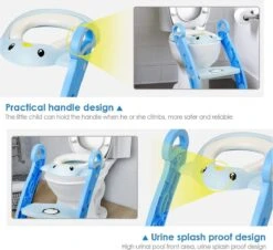 Buxibo Kinder WC Met Opstapje - WC Bril Kind - Kinderzitting WC - Toilet Verkleiner - Toilettrainer - Blauw -Winkel Voor Babyproducten 1200x1097