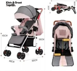 Child Supplies Buggy - Inklapbare Buggy - Baby Stroller - 3 In 1 - Kinderwagen - Roze -Winkel Voor Babyproducten 1200x1103 2