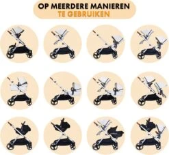 Deryan Evy Kinderwagen - Duo Kinderwagen - Uitbreidbaar - Inclusief Reiswieg - Creme -Winkel Voor Babyproducten 1200x1105 10