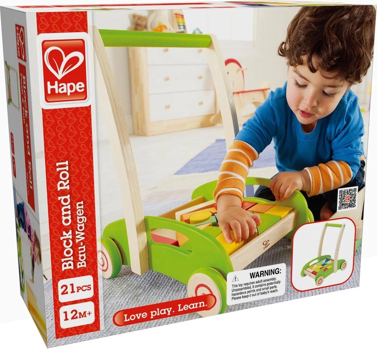Hape Loopwagen Blokkenkar - Speelgoed 1 Jaar 13 Hape Loopwagen Blokkenkar - Speelgoed 1 Jaar - Afbeelding 11