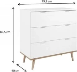 Finori Ladekast Göteborg 1 Wit En Sonoma Eikenkleurig -Winkel Voor Babyproducten 1200x1129 5